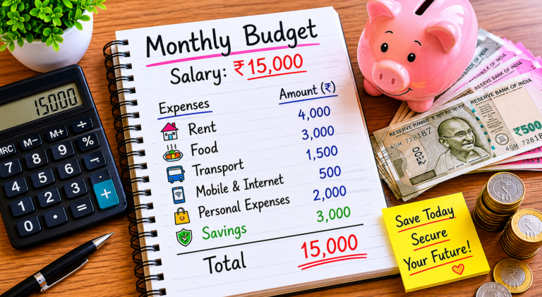save money on a ₹15,000 salary in India